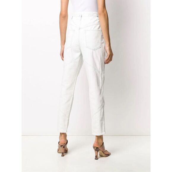 Isabel Marant Nadeloisa Whitewash High Rise Tapered Leg Jeans Size 4 (36) - Picture 2 of 15